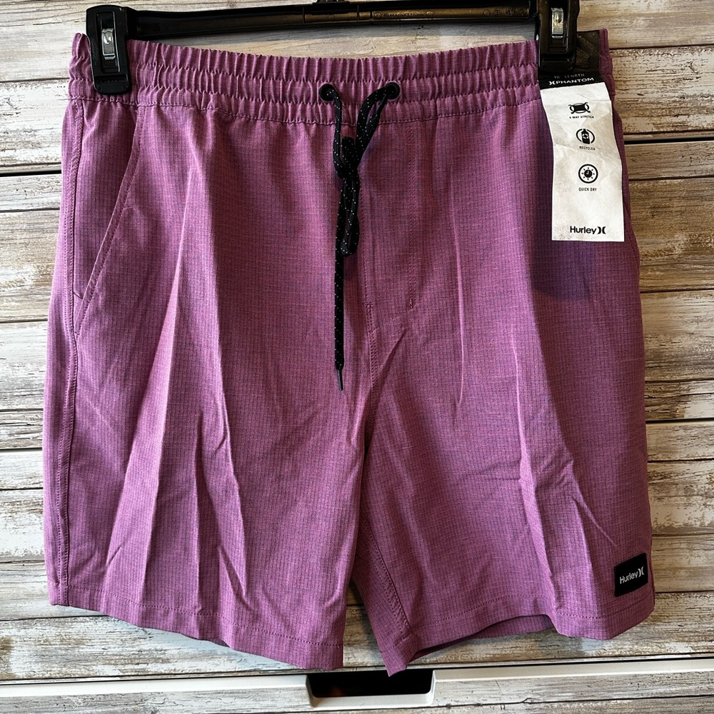 🟣 Hurley Phantom Shorts Purple 32 NWT Boardshorts Stretch